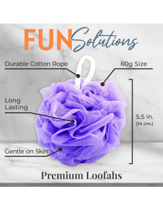 Esponja de Baño Loofah Premium 3 Pack 60g - Suave y Colorido 2
