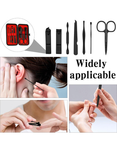 Kit de Manicura y Pedicura 7 Piezas QIHOMPIB Negro