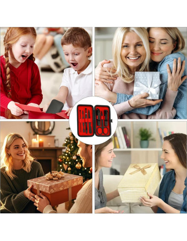 Kit de Manicura y Pedicura 7 Piezas QIHOMPIB Negro