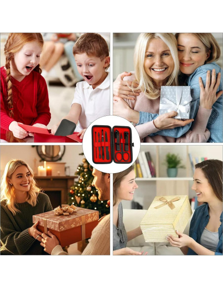 Kit de Manicura y Pedicura 7 Piezas QIHOMPIB Negro