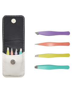 Juego de Pinzas para Cejas Mini N/C - Acero Inoxidable 4 Puntas