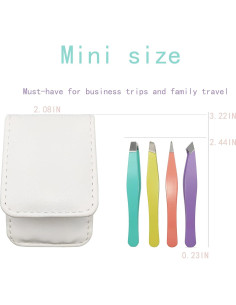 Juego de Pinzas para Cejas Mini N/C - Acero Inoxidable 4 Puntas 2