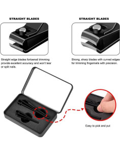 Juego de Cortauñas VAIJOY de Acero Inoxidable con Caja de Estaño 2