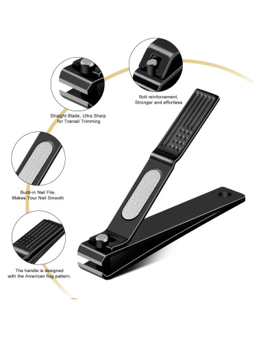 Juego de Cortauñas VAIJOY de Acero Inoxidable con Caja de Estaño