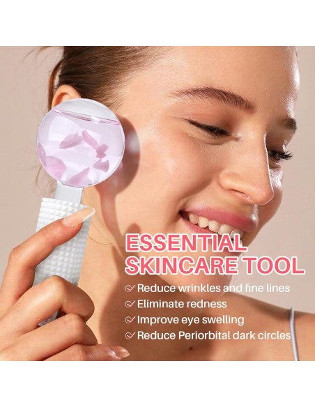 Esferas de Hielo Facial Ylowcoo 2PCS Rosa - Masaje Piel Radiante
