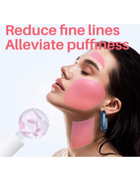 Esferas de Hielo Facial Ylowcoo 2PCS Rosa - Masaje Piel Radiante
