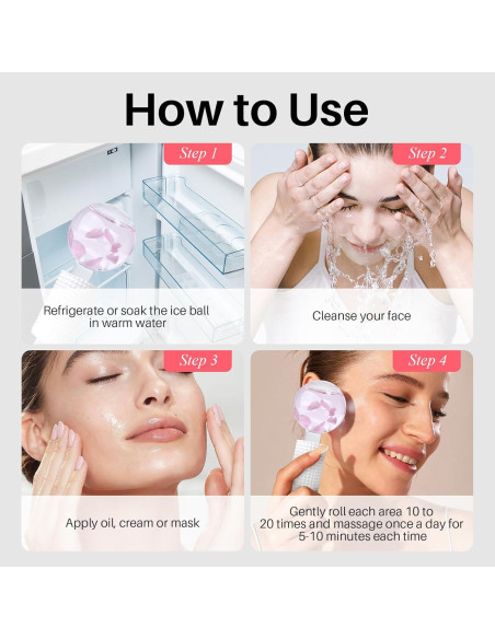 Esferas de Hielo Facial Ylowcoo 2PCS Rosa - Masaje Piel Radiante
