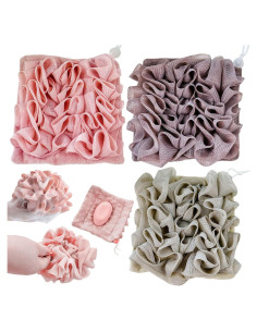 3 Piezas Soporte Jabón Lufa PKRFCJ Exfoliación Baño Colores