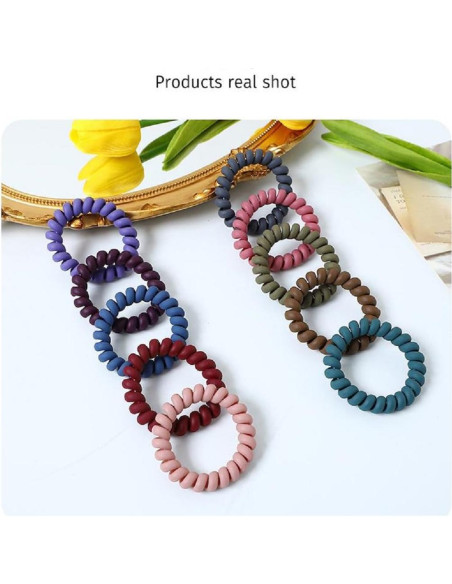 10 Lazos de Cabello Espirales Geettcaifu - TPU Elástico, 5.5cm