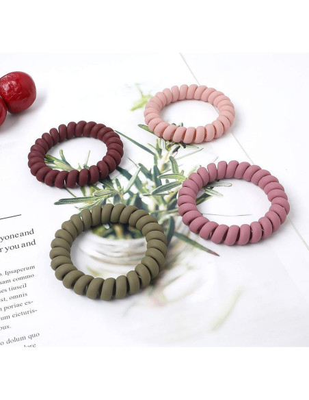 10 Lazos de Cabello Espirales Geettcaifu - TPU Elástico, 5.5cm