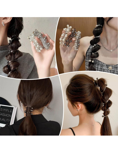 3 Piezas Cintas para Cabello Espiral DNZPFU, Suaves y Resistentes