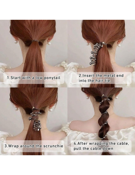 3 Piezas Cintas para Cabello Espiral DNZPFU, Suaves y Resistentes