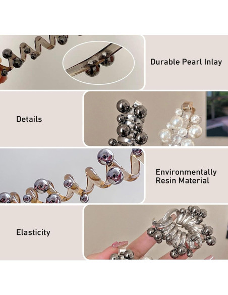 3 Piezas Cintas para Cabello Espiral DNZPFU, Suaves y Resistentes