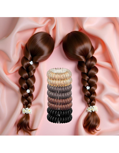 8 Tiras de Cabello Espirales Jowxsx - Sin Pliegues, Impermeables