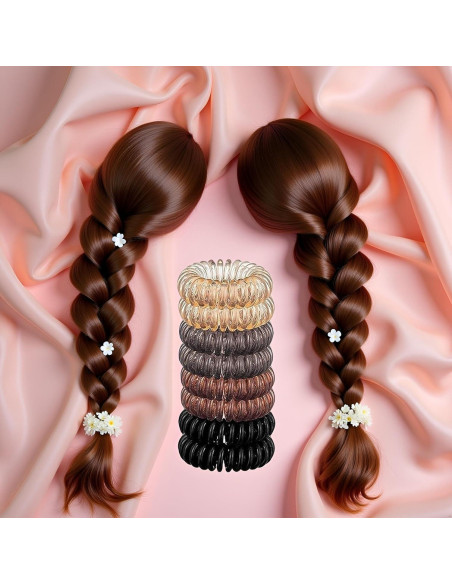 8 Tiras de Cabello Espirales Jowxsx - Sin Pliegues, Impermeables