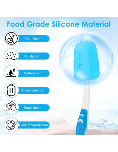 Paquete de 8 Cubiertas de Silicona YBEATY para Cepillos de Dientes