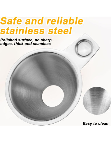 2 Embudos de Acero Inoxidable Reutilizables 7 cm Gosknor