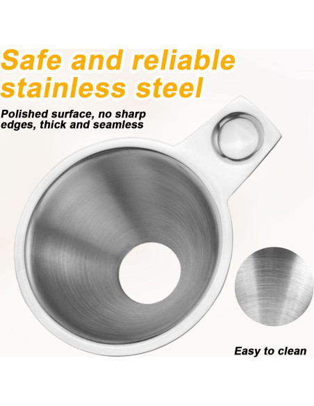 2 Embudos de Acero Inoxidable Reutilizables 7 cm Gosknor