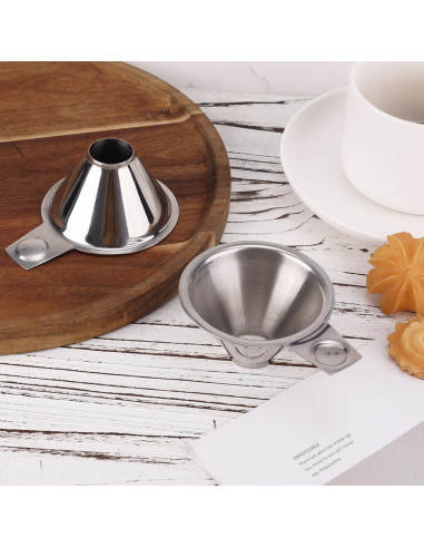 2 Embudos de Acero Inoxidable Reutilizables 7 cm Gosknor