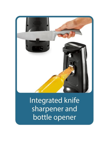 Abrelatas eléctrico Cartrep con afilador y abrebotellas 70W