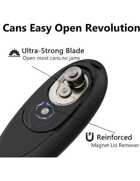 Abrelatas Eléctrico AidFree Automático 272g Recargable Negro