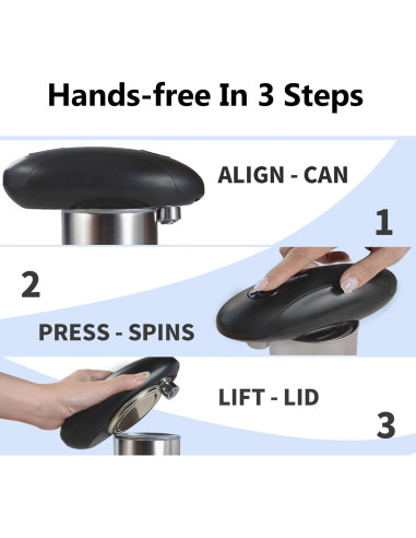 Abrelatas Eléctrico AidFree Automático 272g Recargable Negro