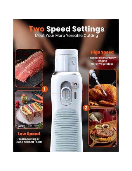 Cuchillo Eléctrico Inalámbrico Laudlife 40.7 cm Ergonomico Azul