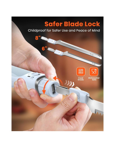 Cuchillo Eléctrico Inalámbrico Laudlife 40.7 cm Ergonomico Azul