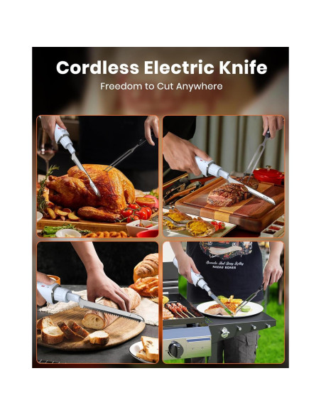 Cuchillo Eléctrico Inalámbrico Laudlife 40.7 cm Ergonomico Azul