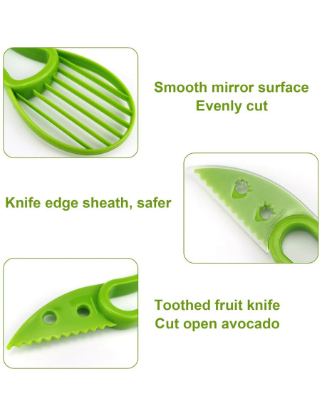 Juego de 5 Utensilios de Cocina Genérico para Aguacate 3 en 1