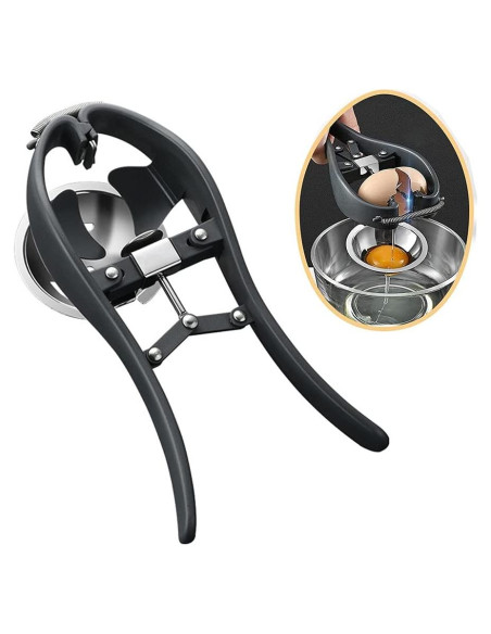 Rompehuevos Manual OUKEYI de Acero Inoxidable Negro