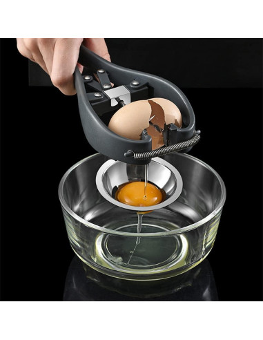 Rompehuevos Manual OUKEYI de Acero Inoxidable Negro