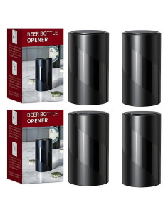 Abrebotellas Magnético Automático LuckyLight - 4 Piezas, Negro