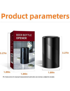 Abrebotellas Magnético Automático LuckyLight - 4 Piezas, Negro 2
