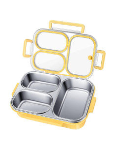 Caja de Almuerzo KTKUDY de Acero Inoxidable 750 ml Amarillo