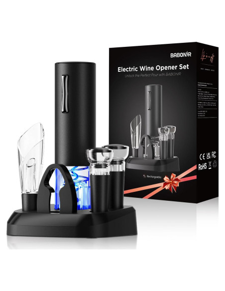 Juego de Abridor de Vino Eléctrico Recargable BABONIR 7 en 1