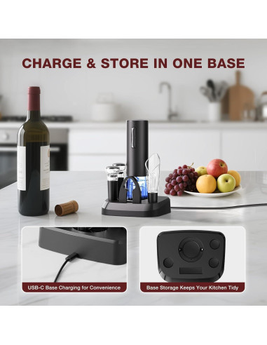 Juego de Abridor de Vino Eléctrico Recargable BABONIR 7 en 1