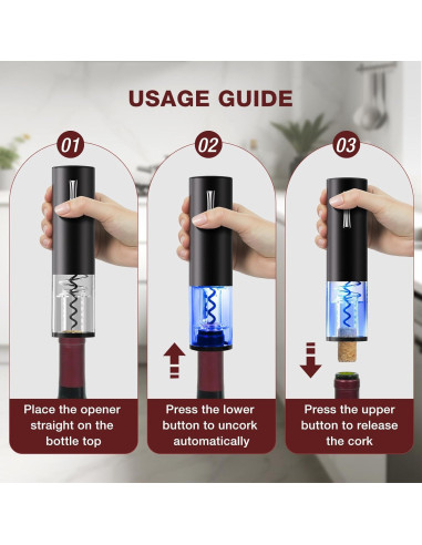 Juego de Abridor de Vino Eléctrico Recargable BABONIR 7 en 1