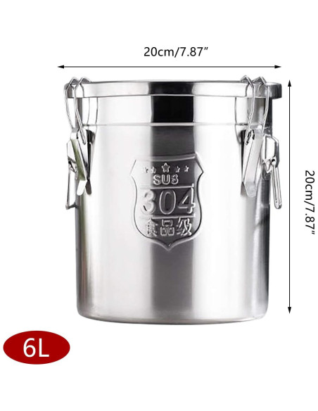 Contenedor Hermético de Acero Inoxidable 6L LOYALHEARTDY