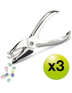 Paquete de 3 Alicates Perforadores Rapesco 1739 Metal 10 Hojas 2