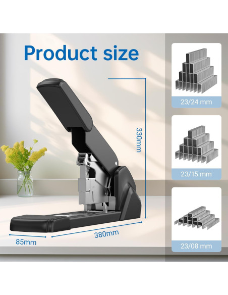 Grapador Ergonómico LHOCEAN Alta Capacidad 240 Hojas Metal