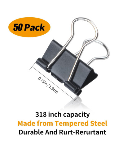 Clips de metal pequeños DUIJINYU, paquete de 50, 19mm