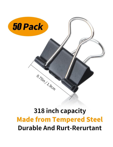 Clips de metal pequeños DUIJINYU, paquete de 50, 19mm