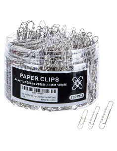 Clips de Papel Grandes Wakawaga 700 Piezas Acero Inoxidable