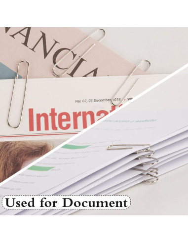 Clips de Papel Grandes Wakawaga 700 Piezas Acero Inoxidable