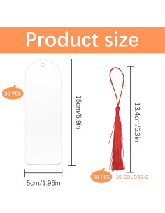 30 Marcadores de Libros Acrílicos Transparentes Lipetol 15x5 cm 2