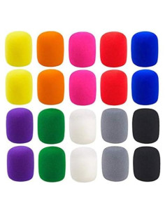 20 Cubiertas de Micrófono de Espuma Luckkyme - 10 Colores