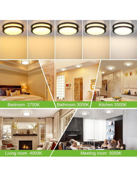 Luz de Techo LED Hykolity 25.4 cm 17W Regulable Bronce