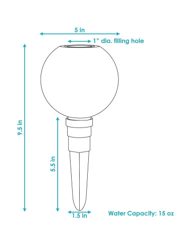 Globo de Riego de Vidrio Mosaico Sunnydaze 24.1 cm Magenta