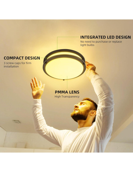 Luz de Techo LED Hykolity 25.4 cm 17W Regulable Bronce